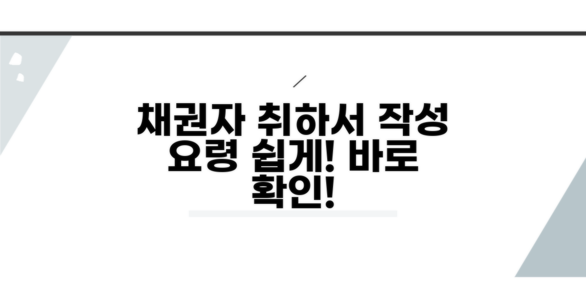 채권자 취하서 작성 요령