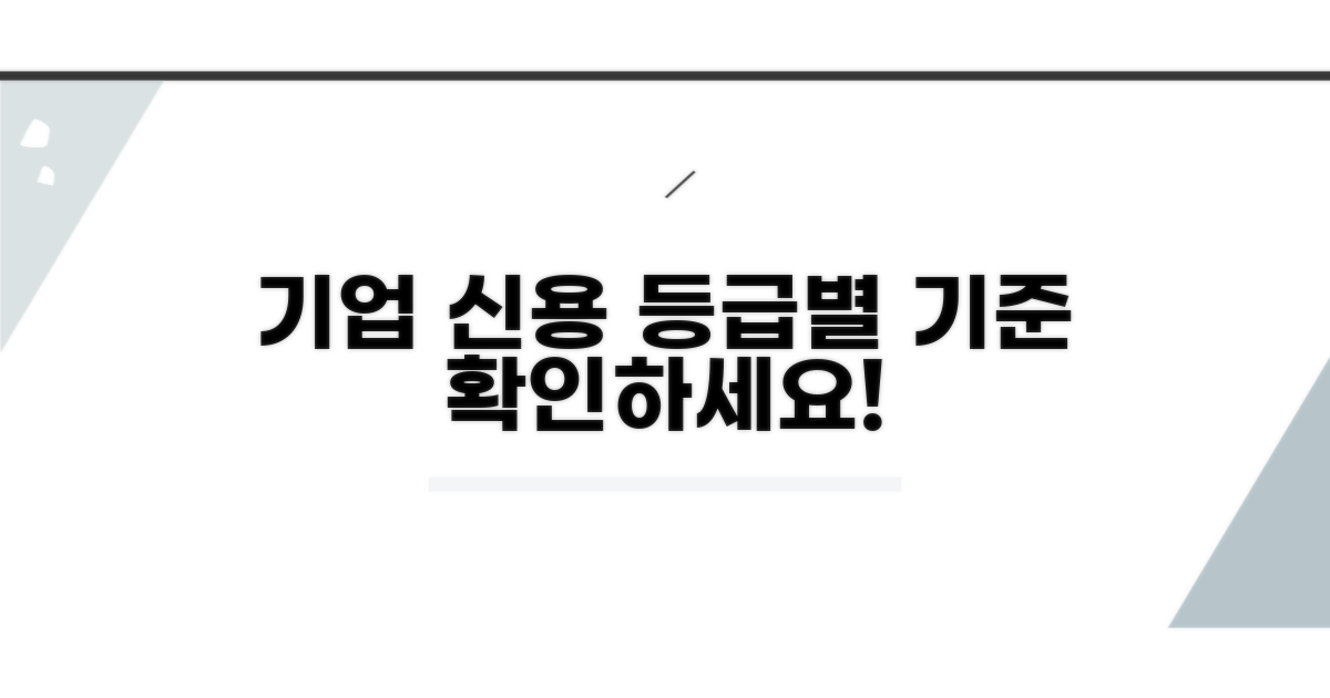 등급별 기업 신용 기준