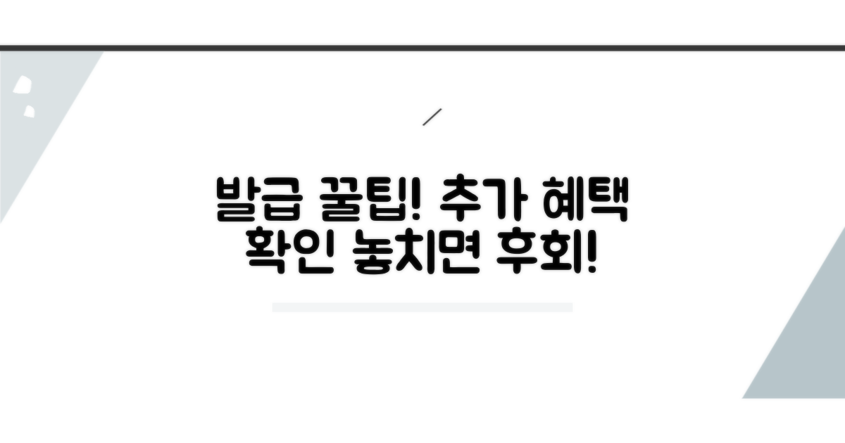 발급 시 유의사항 및 추가 혜택