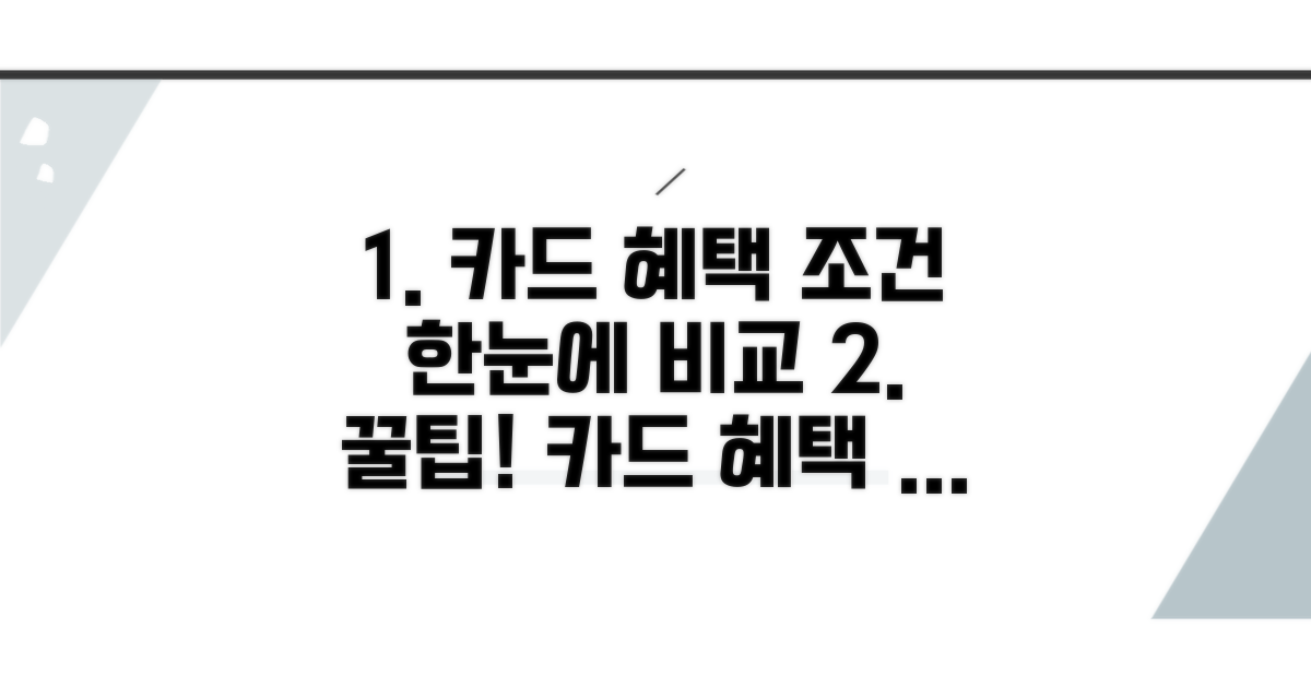 카드별 혜택 조건 한눈에 비교