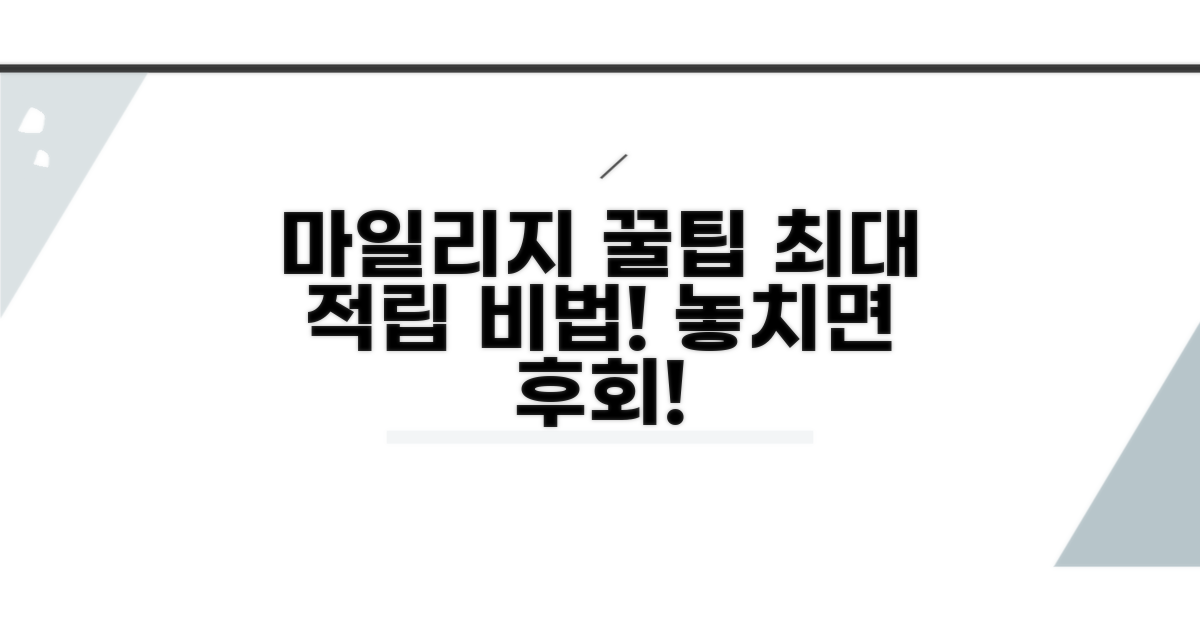 마일리지 적립 극대화 꿀팁