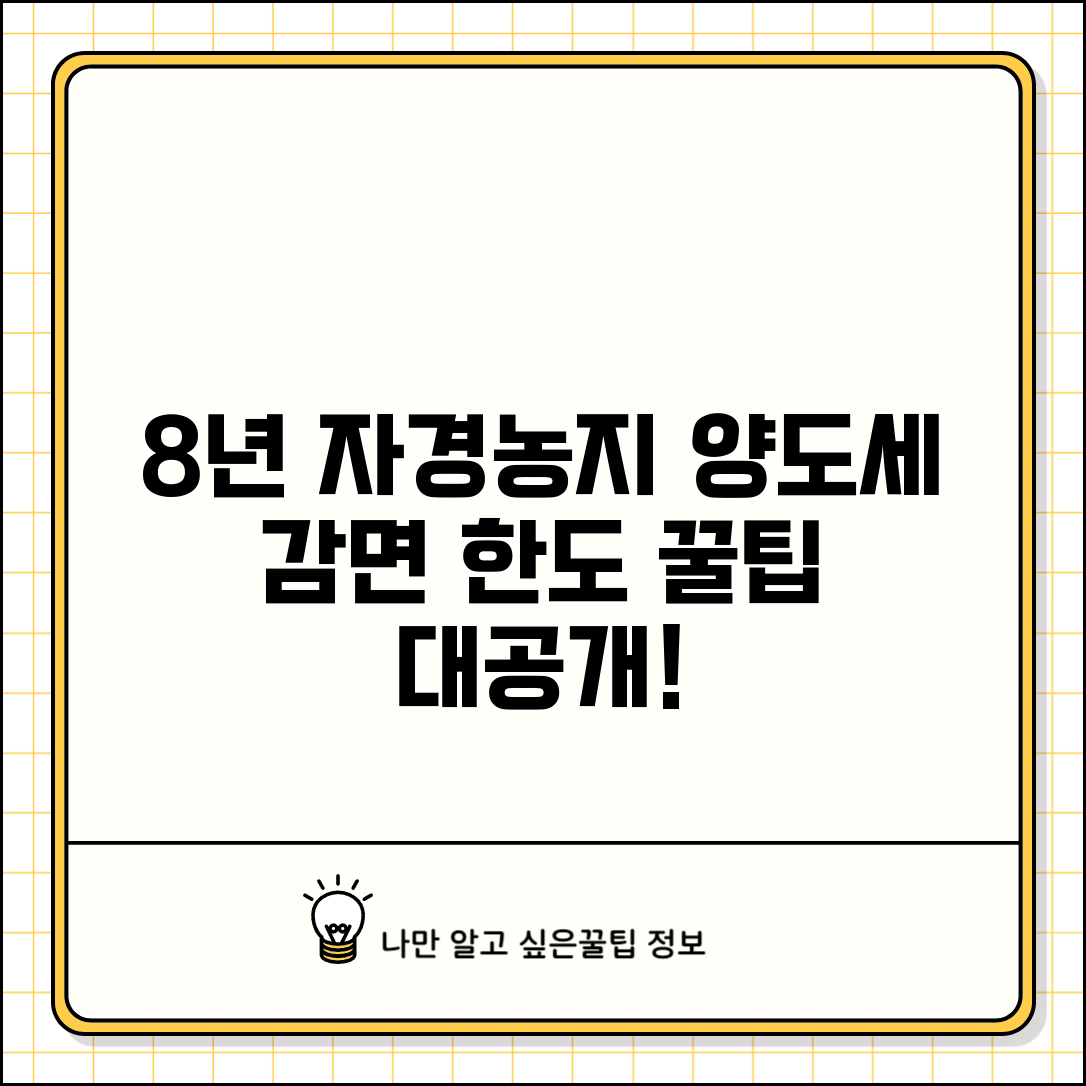 8년 자경농지 양도세 감면한도 | 자경농지 양도세 감면 한도액
