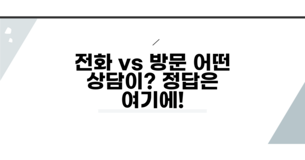 전화·방문 상담, 무엇이 다를까?