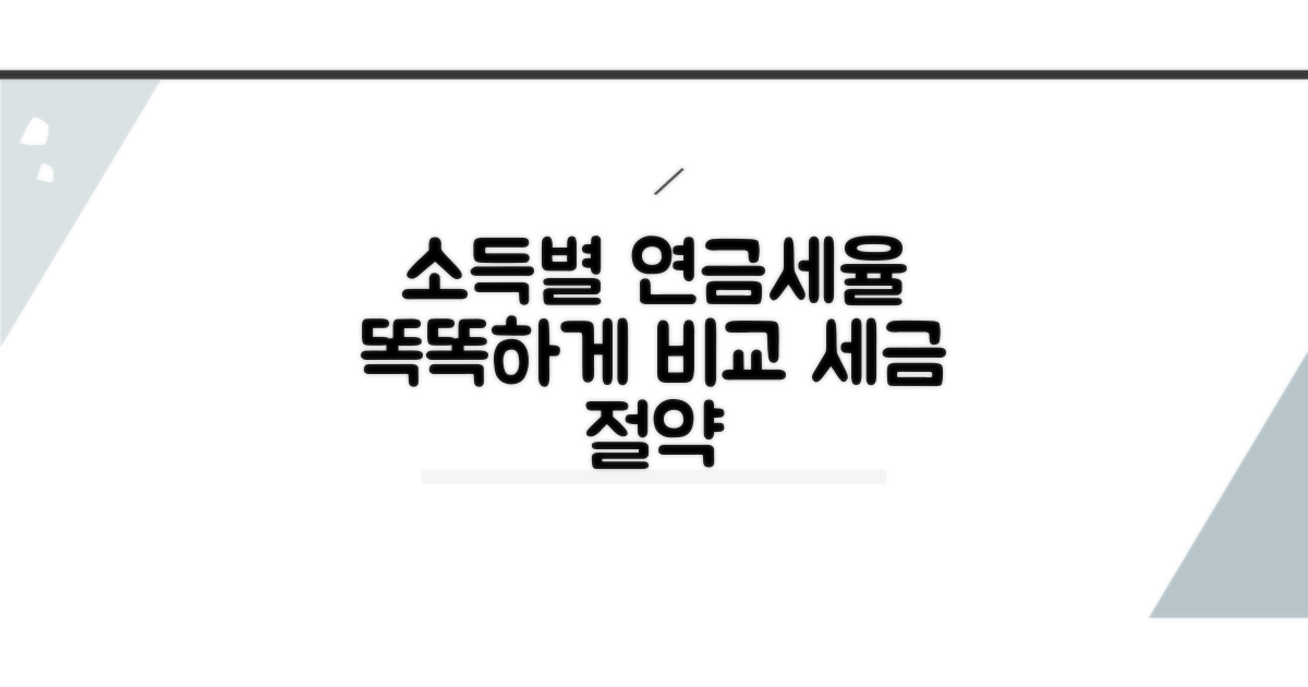 소득별 연금세율, 똑똑하게 비교하기
