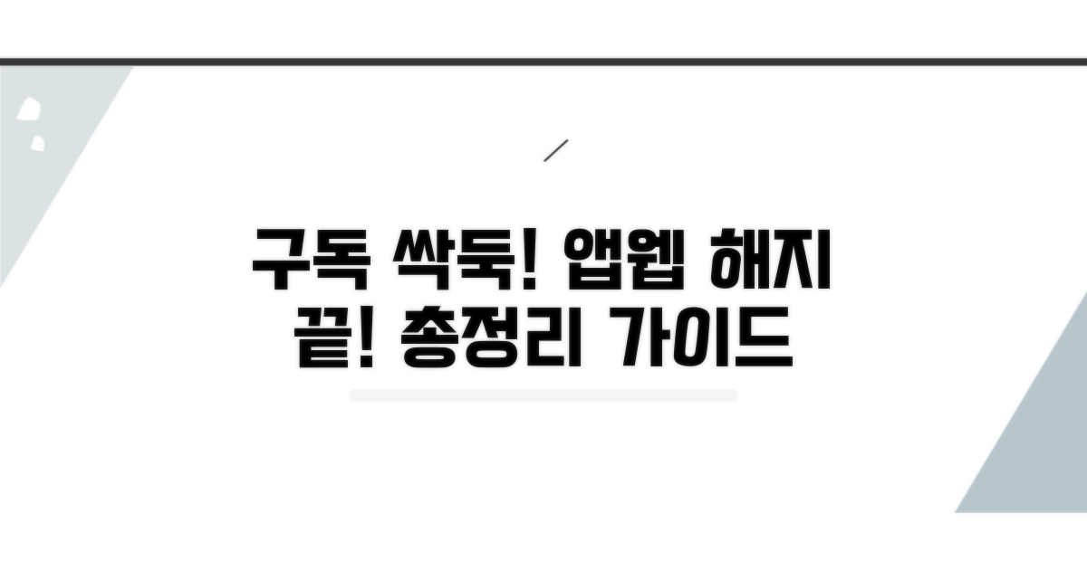 앱/웹사이트별 구독 해지 절차