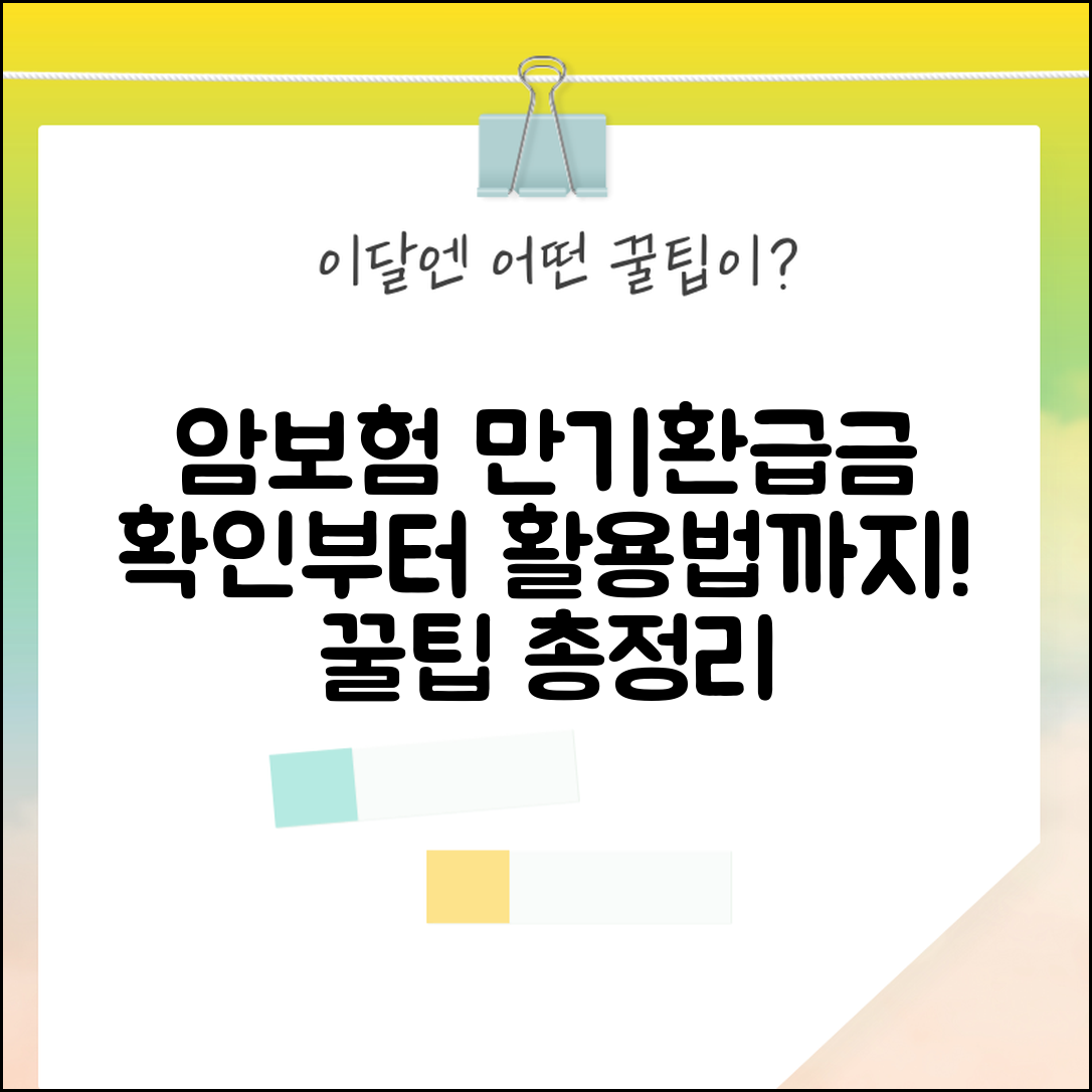 암보험 만기환급금 확인법 | 상품별 환급 여부 | 환급조건 | 계산방법 | 조회절차 | 활용법