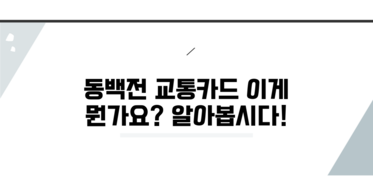 동백전 교통카드란 무엇일까?