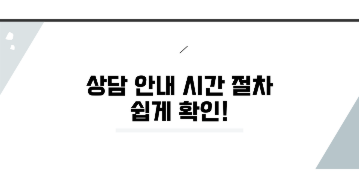상담 시간 및 절차 안내