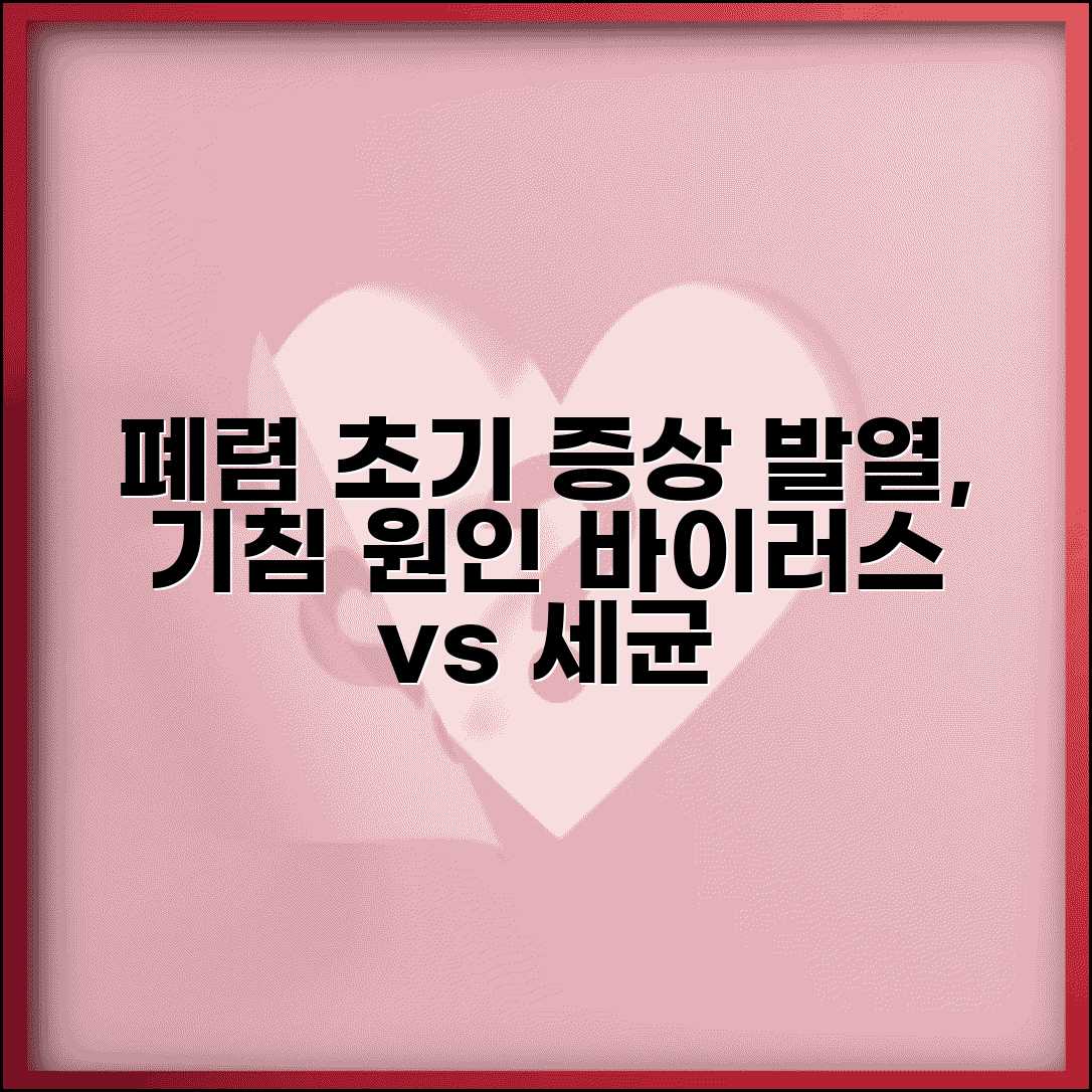 폐렴 초기 증상 발열 기침 바이러스 세균 차이