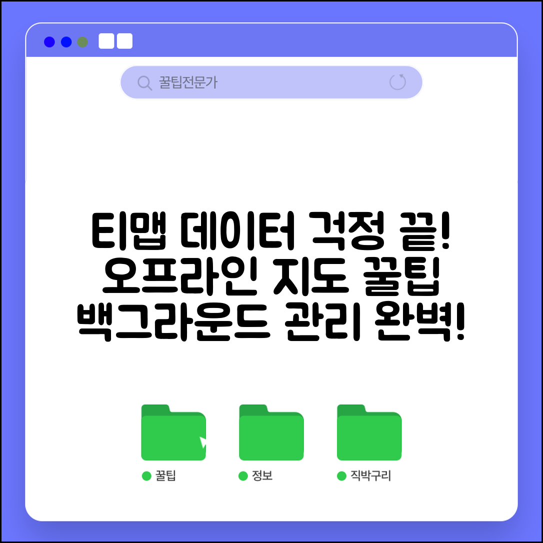 티맵 데이터 사용량 줄이는 오프라인 지도 백그라운드 관리