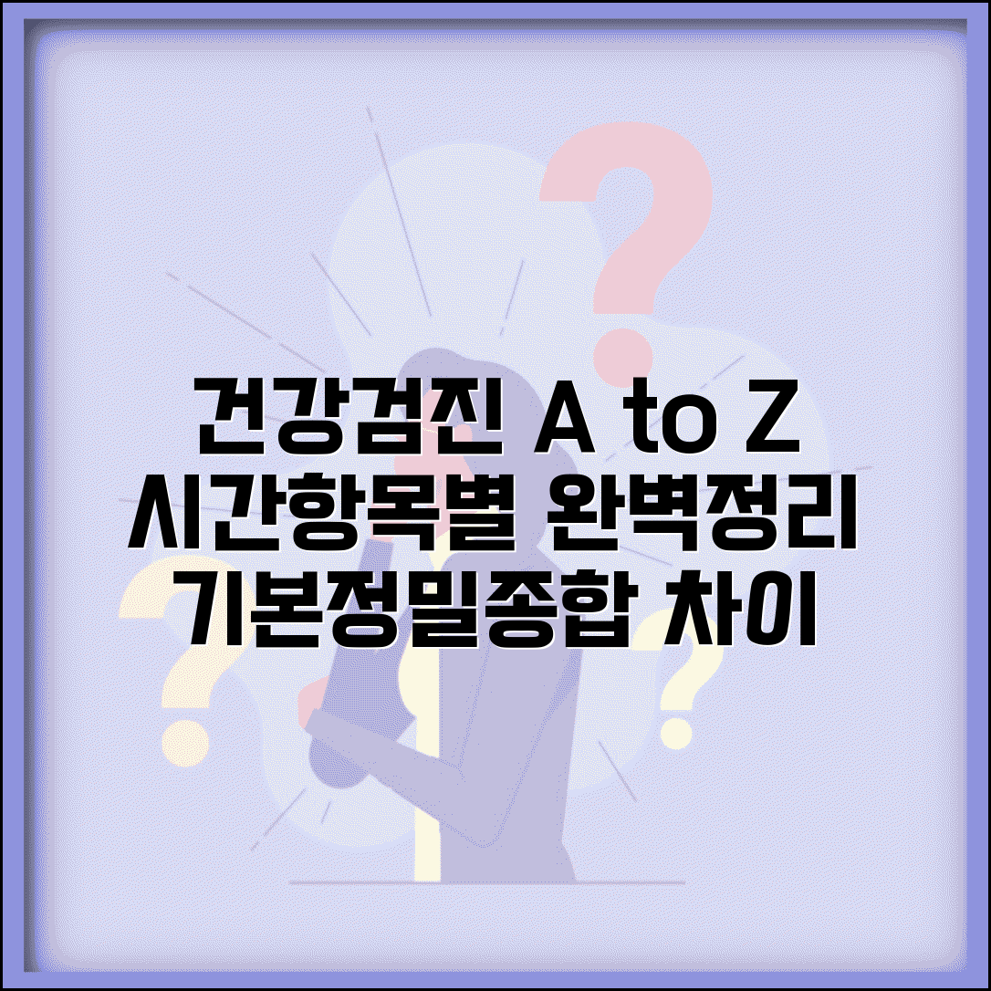 건강검진 시간 항목별 안내 기본 정밀 종합 차이