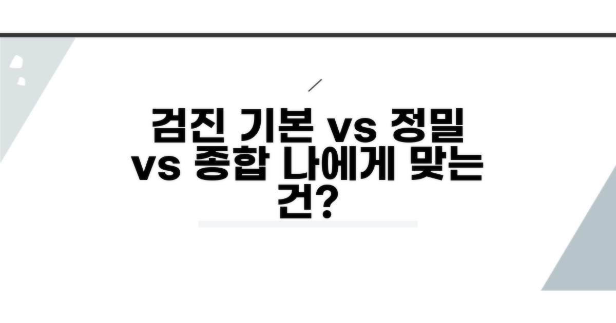 기본 vs 정밀 vs 종합, 어떤 검진이 맞을까?