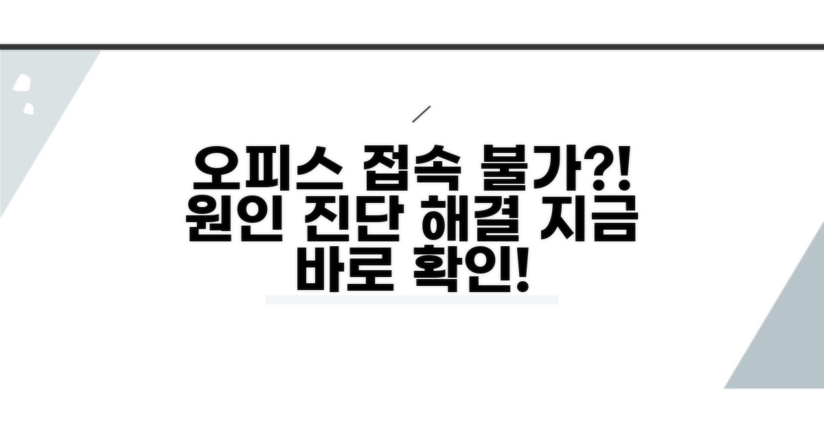 오피스 접속 불가, 원인 파악 및 조치