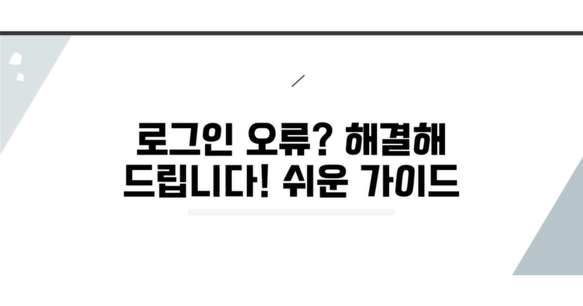 단계별 로그인 오류 해결 가이드