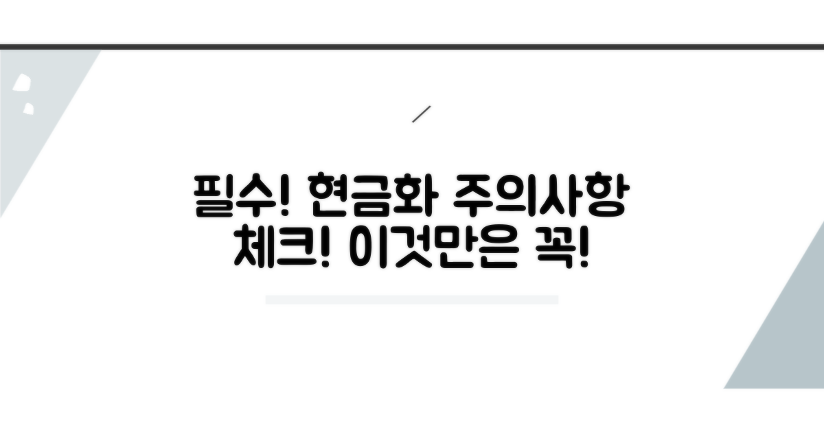 현금화 시 이것만은 꼭! 주의사항 체크