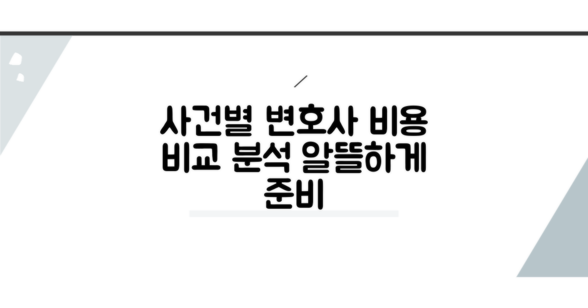 사건유형별 변호사 비용 비교
