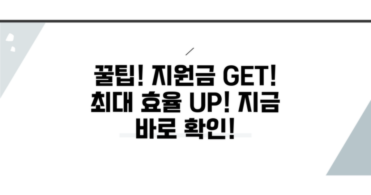 효율 극대화! 지원금 받는 꿀팁