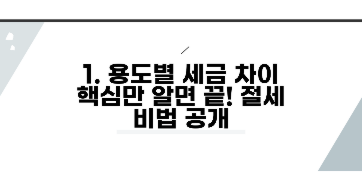 용도별 세액 차이, 이것만 알면 끝