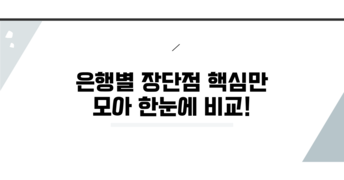 은행별 장단점 한눈에 보기