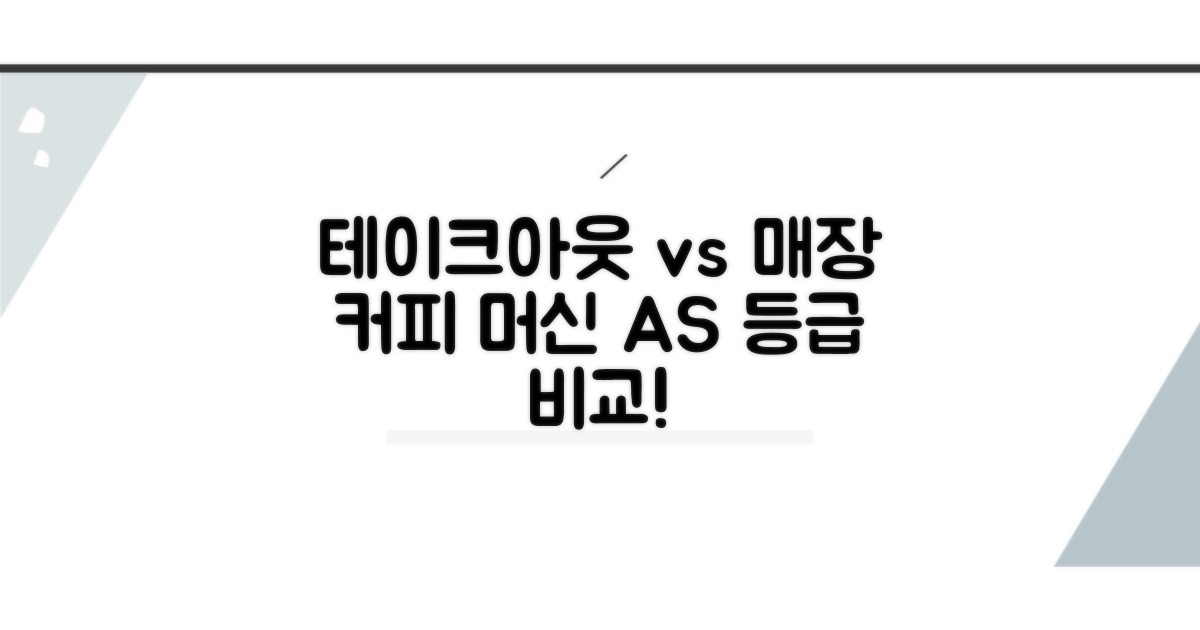 테이크아웃 vs 매장 커피 머신 등급