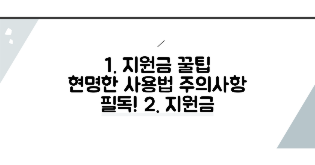 지원금 사용 방법 및 주의사항