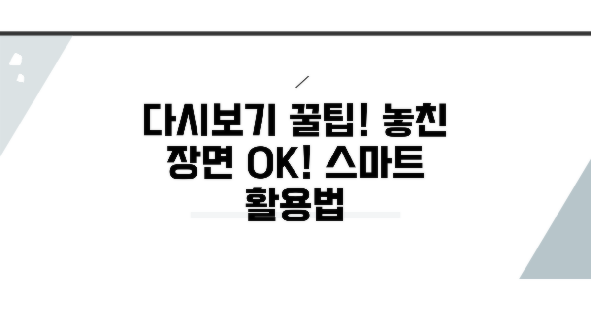 다시보기 기능 활용법