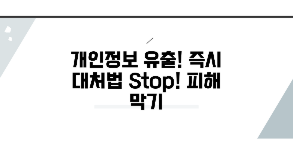 개인정보 유출 즉시 대처법