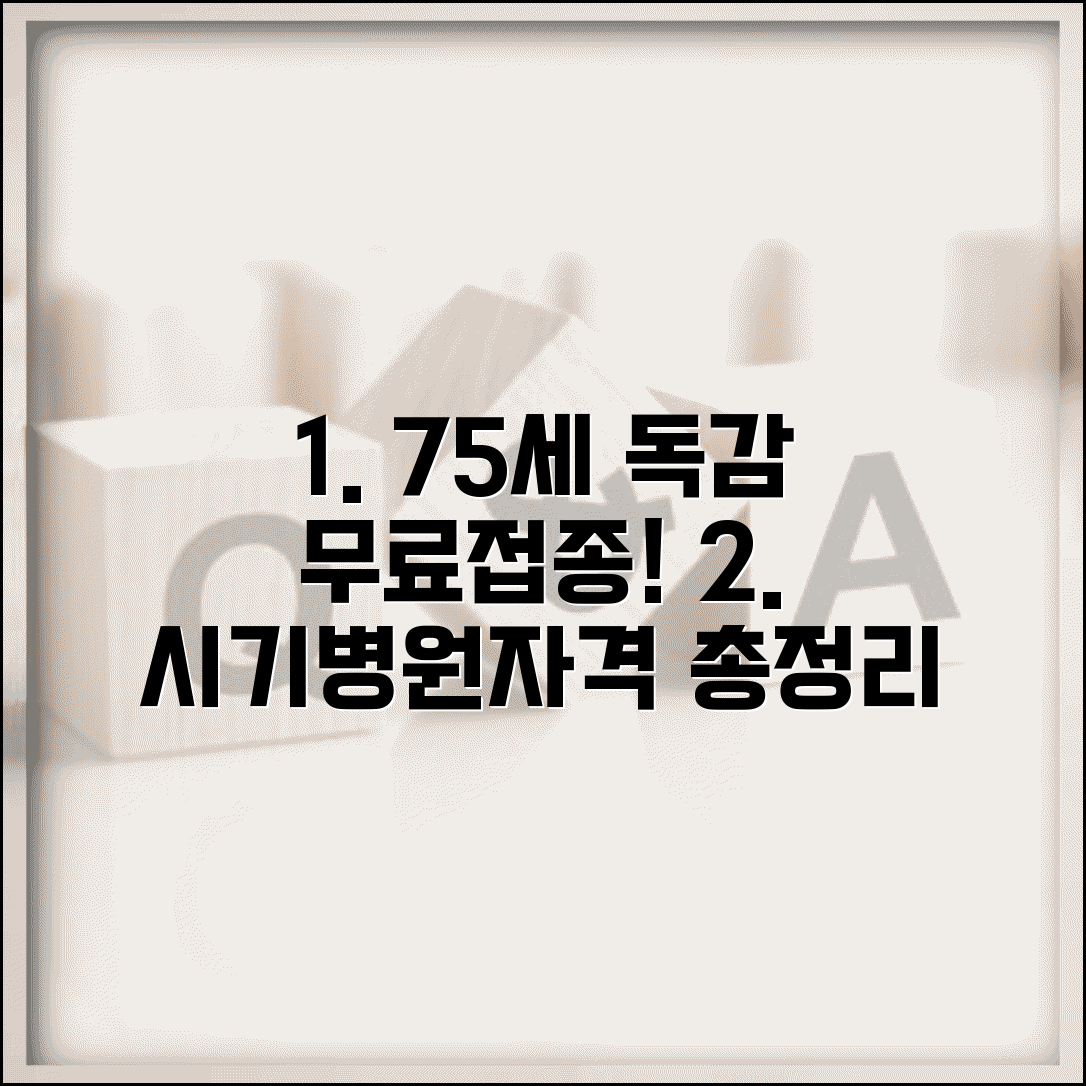 75세이상 독감 예방접종 무료 접종 안내 | 시기, 병원 정보 및 신청 자격 총정리