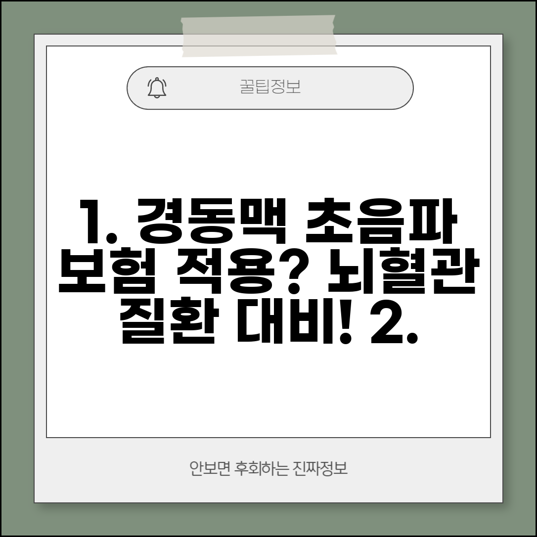 경동맥초음파검사비용 보험 적용 여부 | 뇌혈관질환 위험군 보험 기준 및 준비 방법