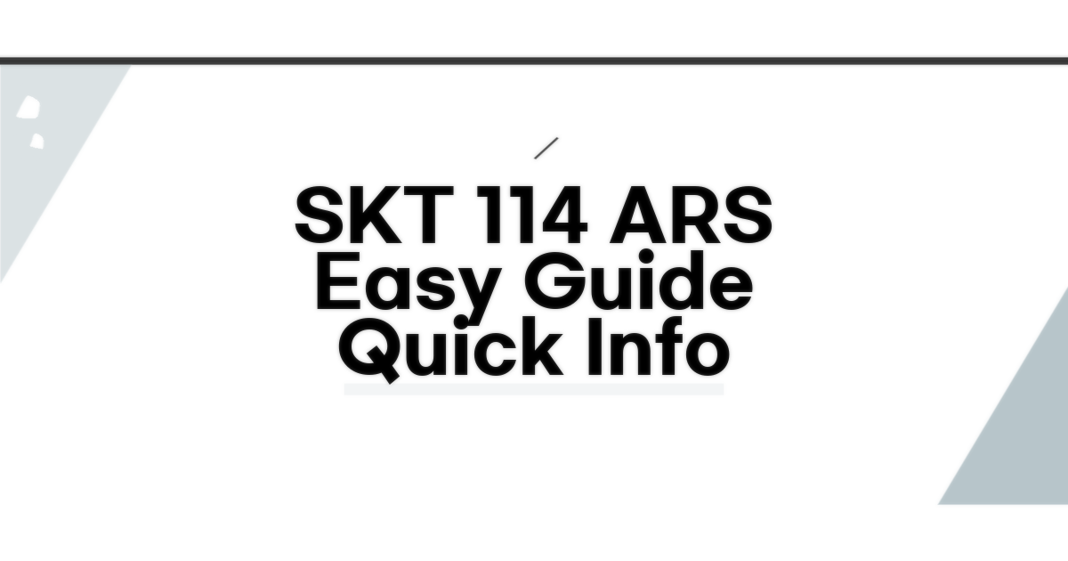 SKT 114 ARS 기본 정보