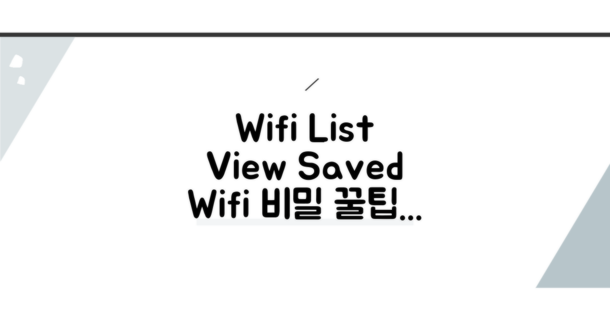 저장된 WiFi 목록 보는 방법