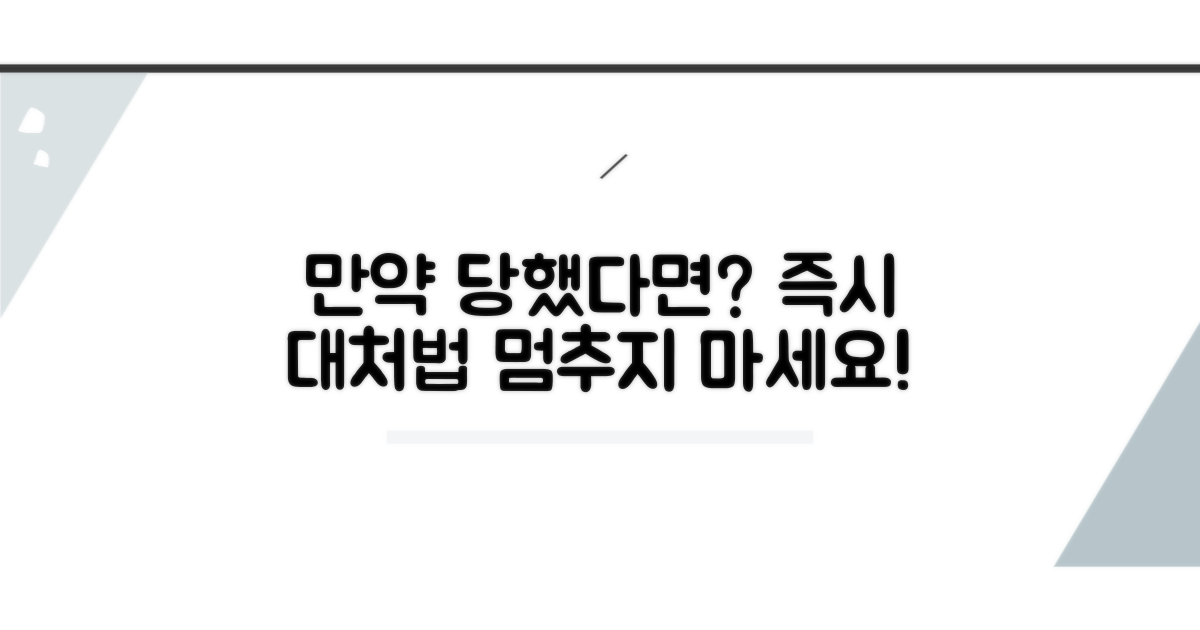 만약 당했다면? 즉시 대처법