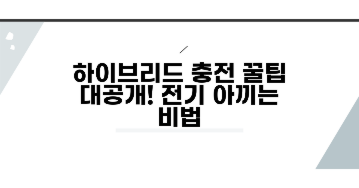 하이브리드차 충전 꿀팁 대공개