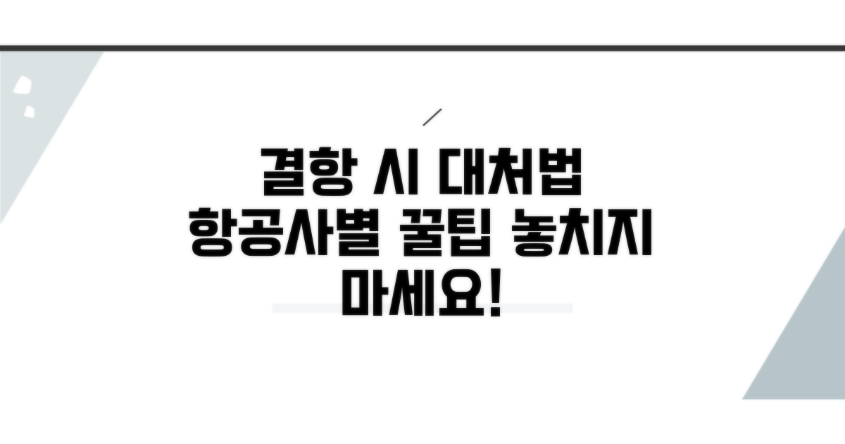 결항 시 항공사별 대처법 비교 분석