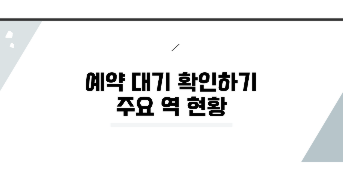 주요 역별 예약대기 현황 확인하기