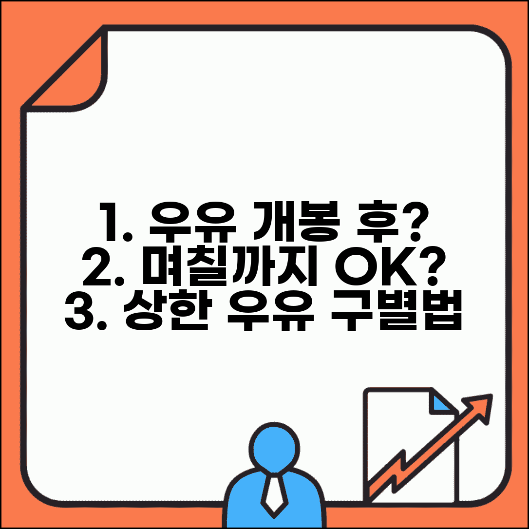 우유 개봉 후 며칠까지 마셔도 되는지 | 우유 개봉 후 냉장보관 기간과 상한 우유 구별법