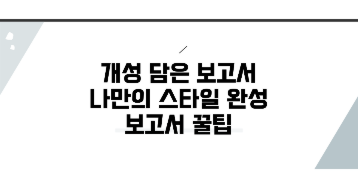 나만의 개성 담은 보고서 완성법