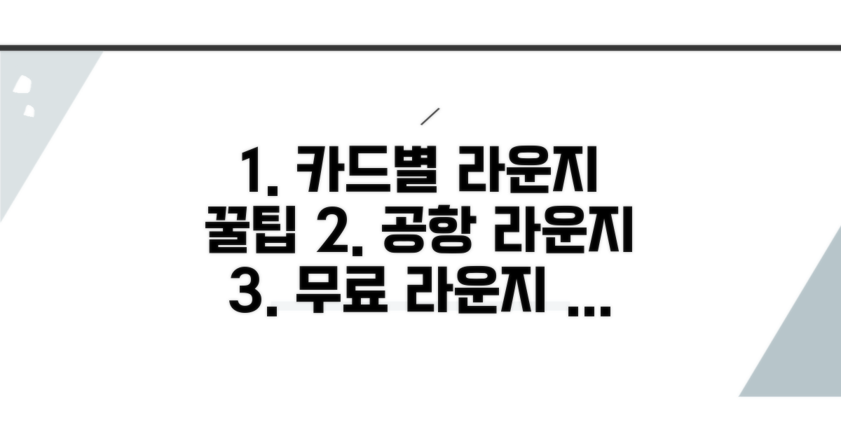 신용카드별 라운지 이용 방법