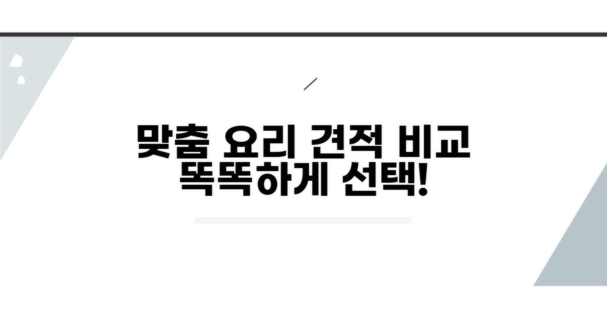 맞춤 요리 서비스 견적 비교