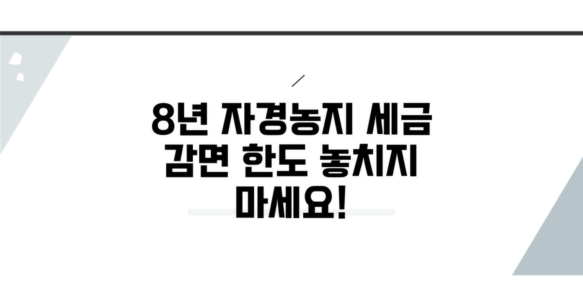 8년 자경농지 양도세 감면 한도