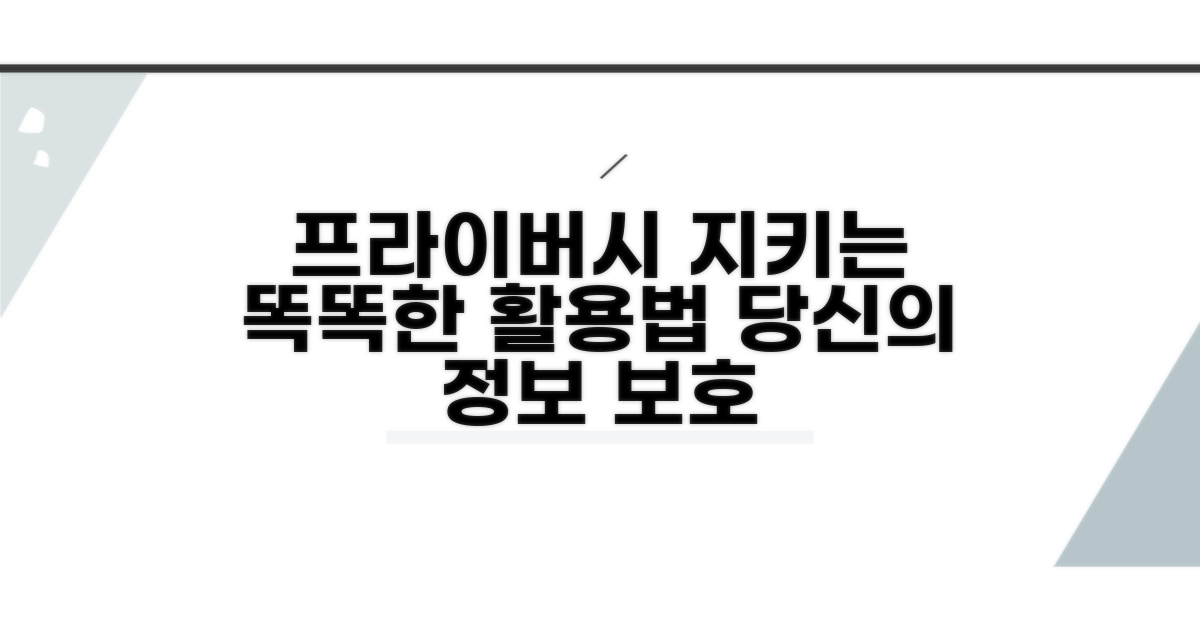 프라이버시 지키는 똑똑한 활용법