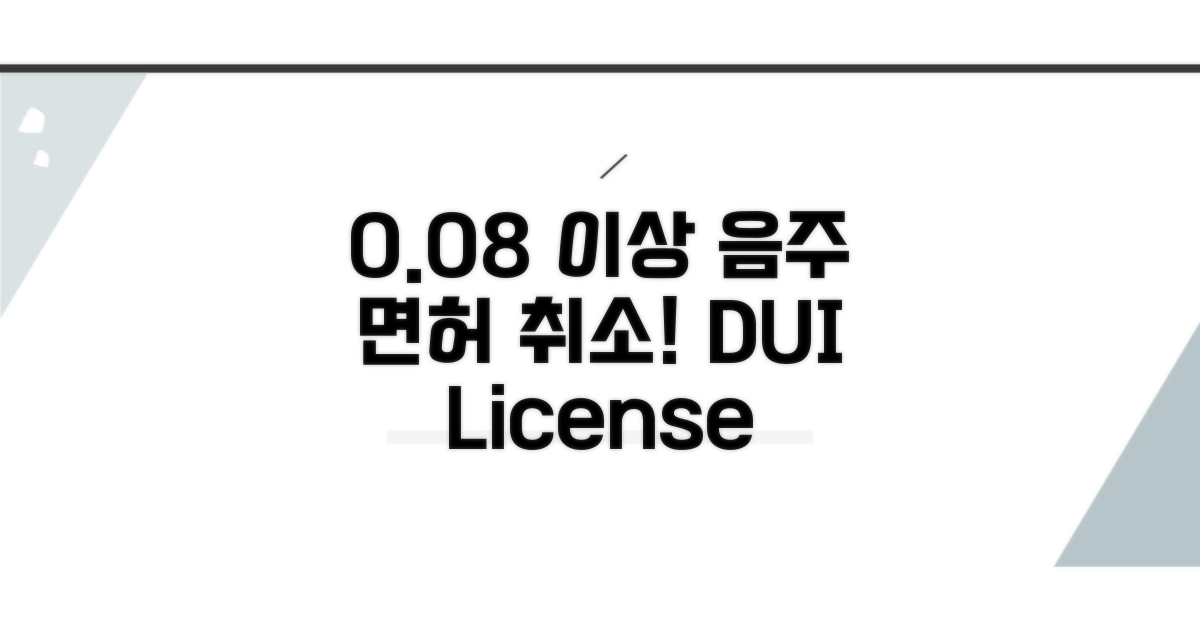 0.08 이상 음주 시 면허 취소
