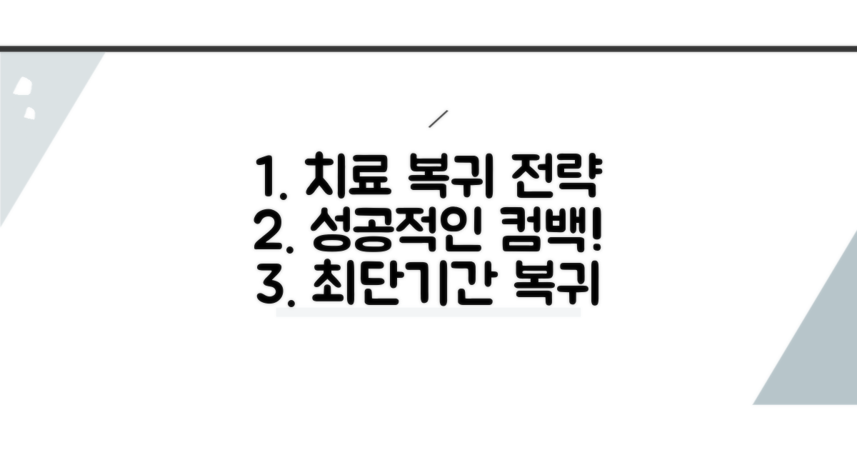 치료 기간 확보와 복귀를 위한 전략