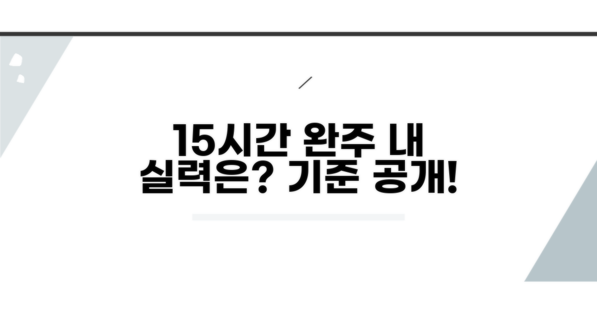 15시간 완주, 실력 가늠 기준