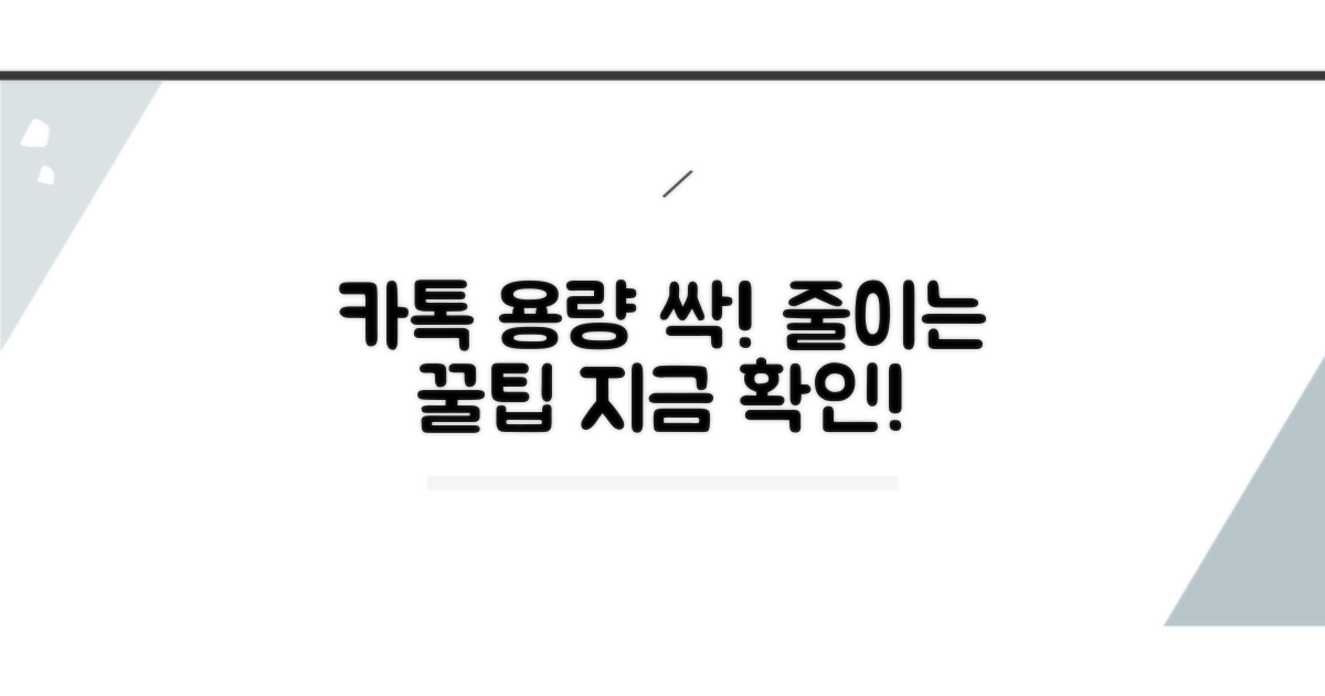 카톡 용량 줄이는 핵심 방법