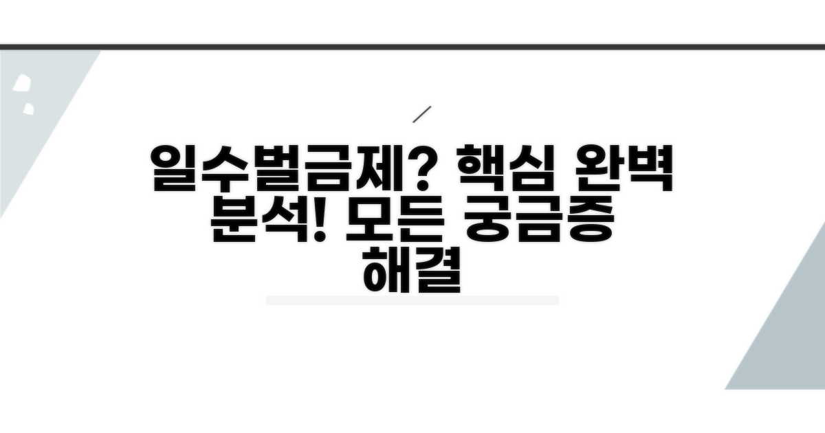 일수벌금제, 궁금증 싹 풀어드림