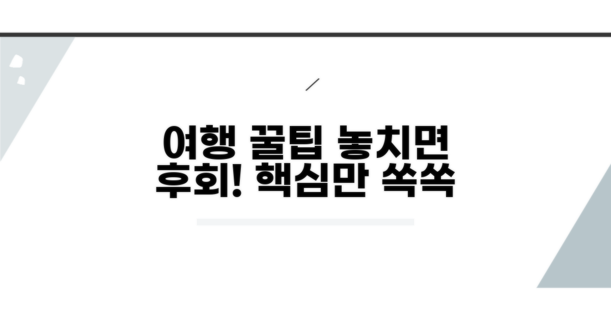 알찬 여행을 위한 추가 꿀팁