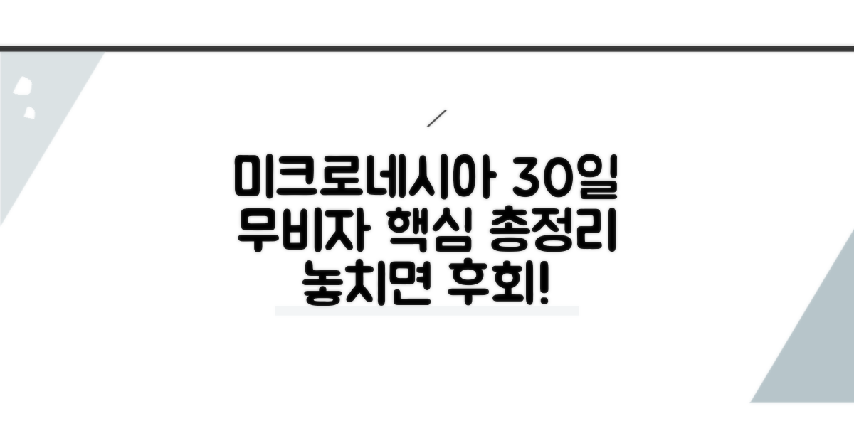 미크로네시아 무비자 30일 핵심 정보