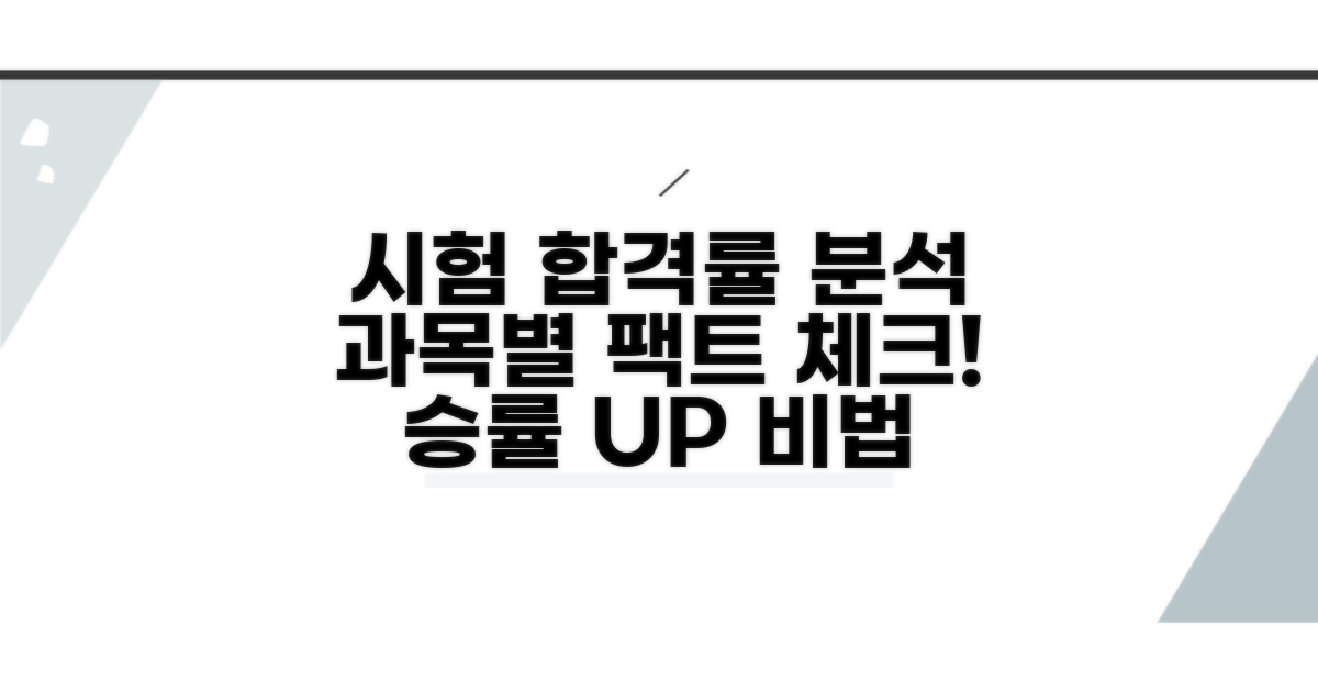 시험 과목별 합격률 상세 분석