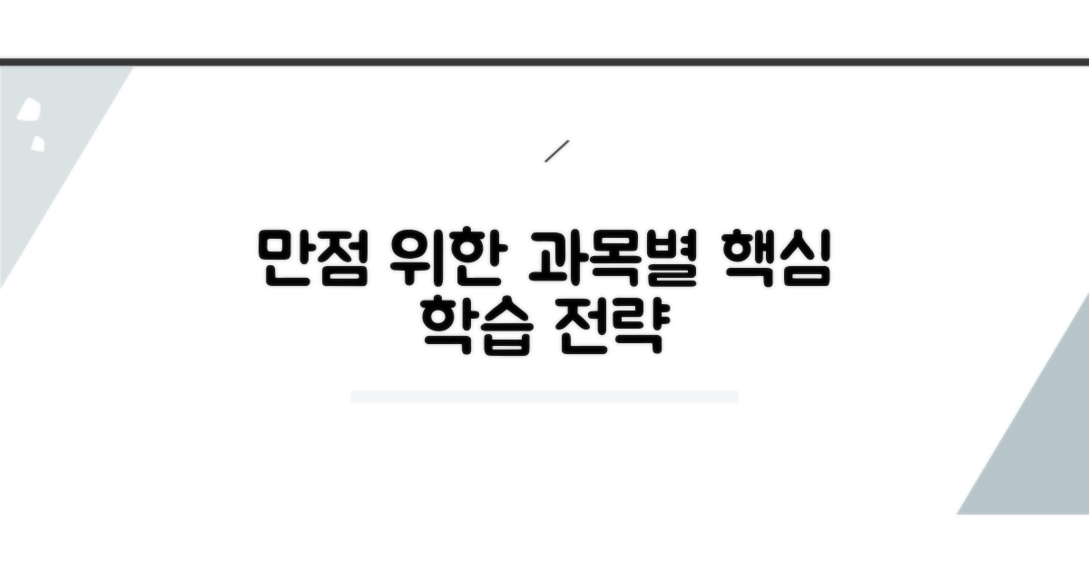 과목별 만점 위한 학습 전략